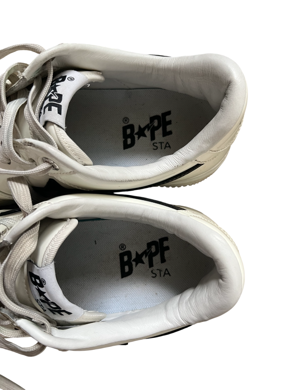 A Bathing Ape Bape Sta Weiß Lackleder