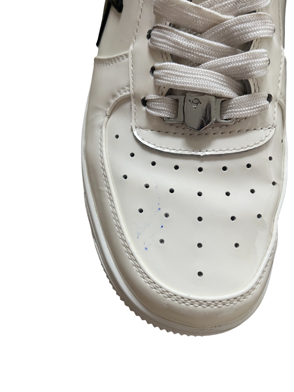 A Bathing Ape Bape Sta Weiß Lackleder