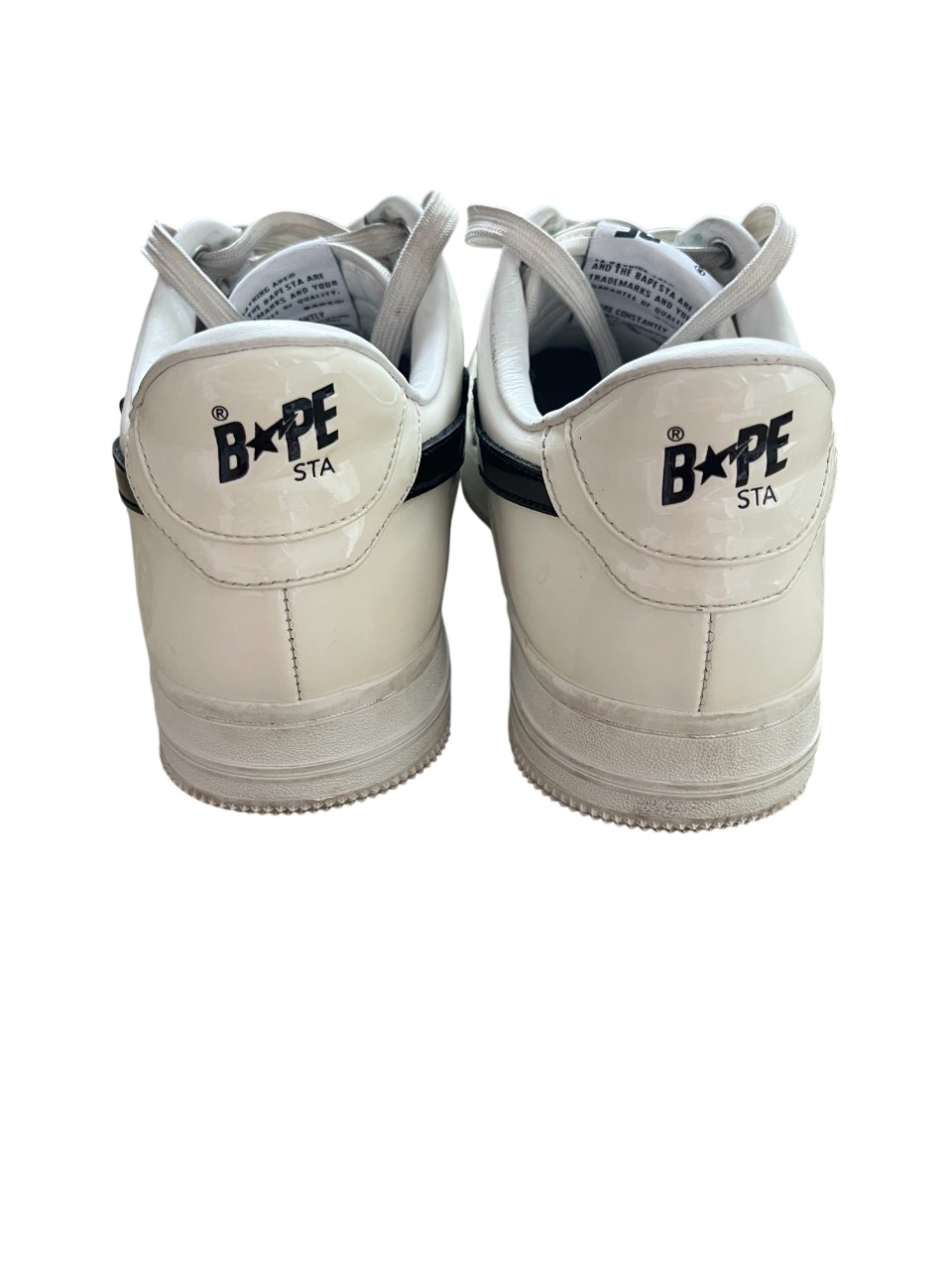A Bathing Ape Bape Sta Weiß Lackleder