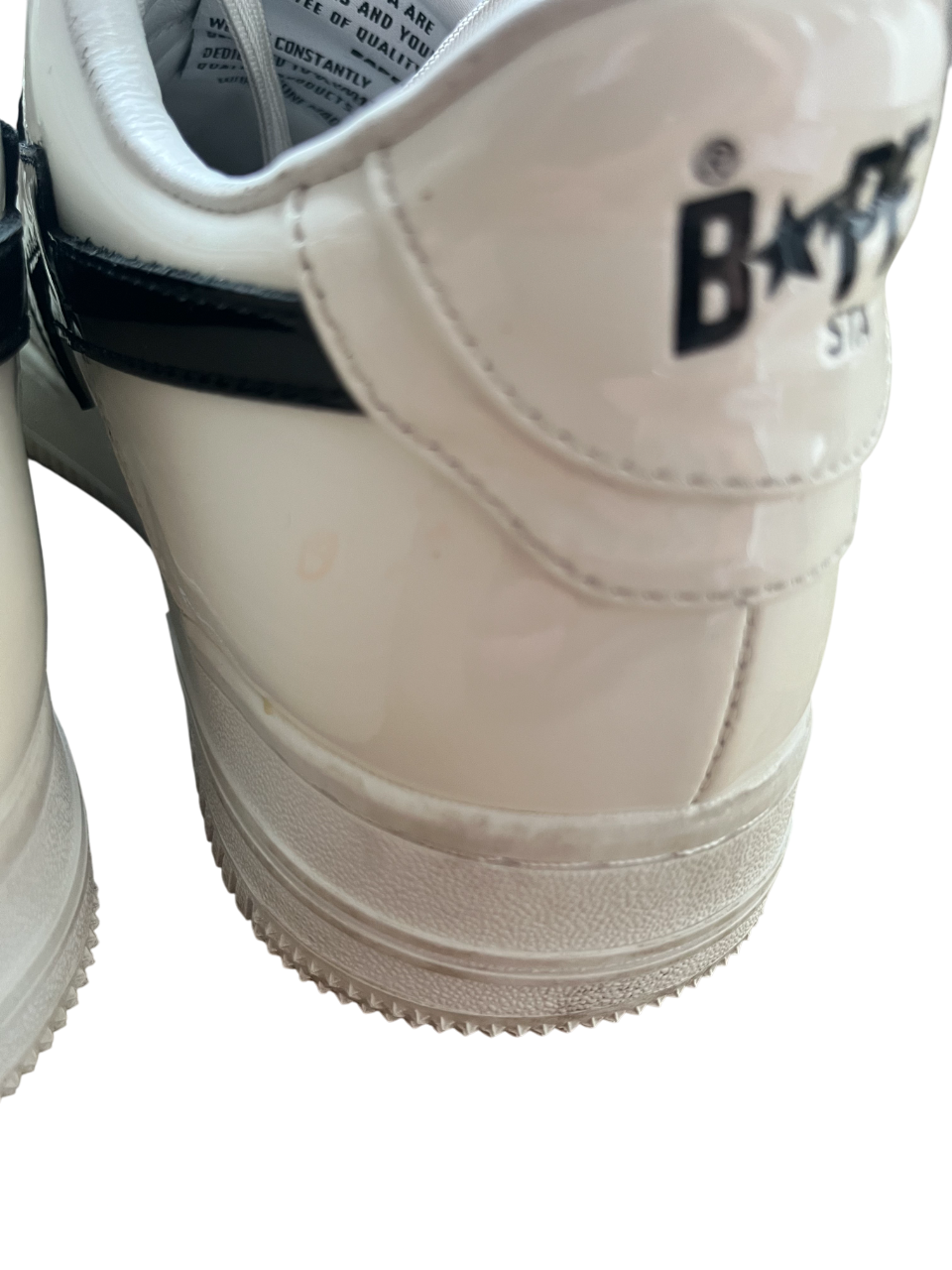 A Bathing Ape Bape Sta Weiß Lackleder