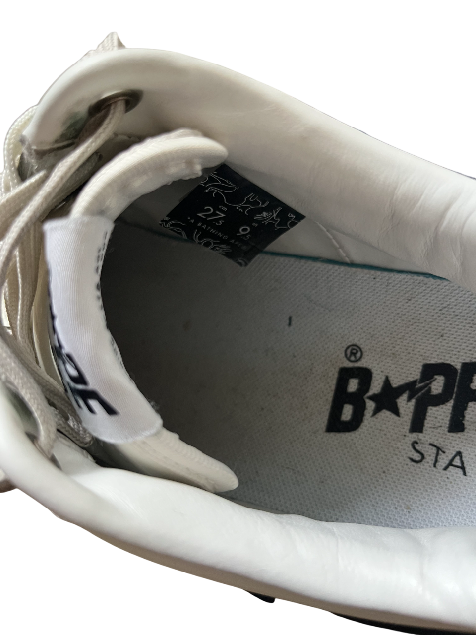 A Bathing Ape Bape Sta Weiß Lackleder