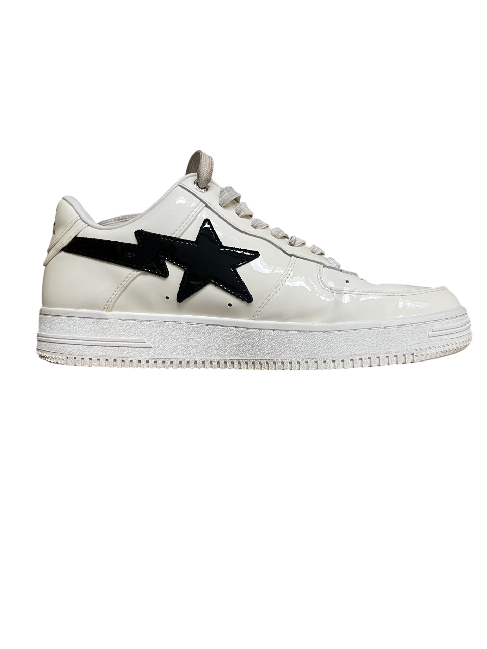 A Bathing Ape Bape Sta Weiß Lackleder