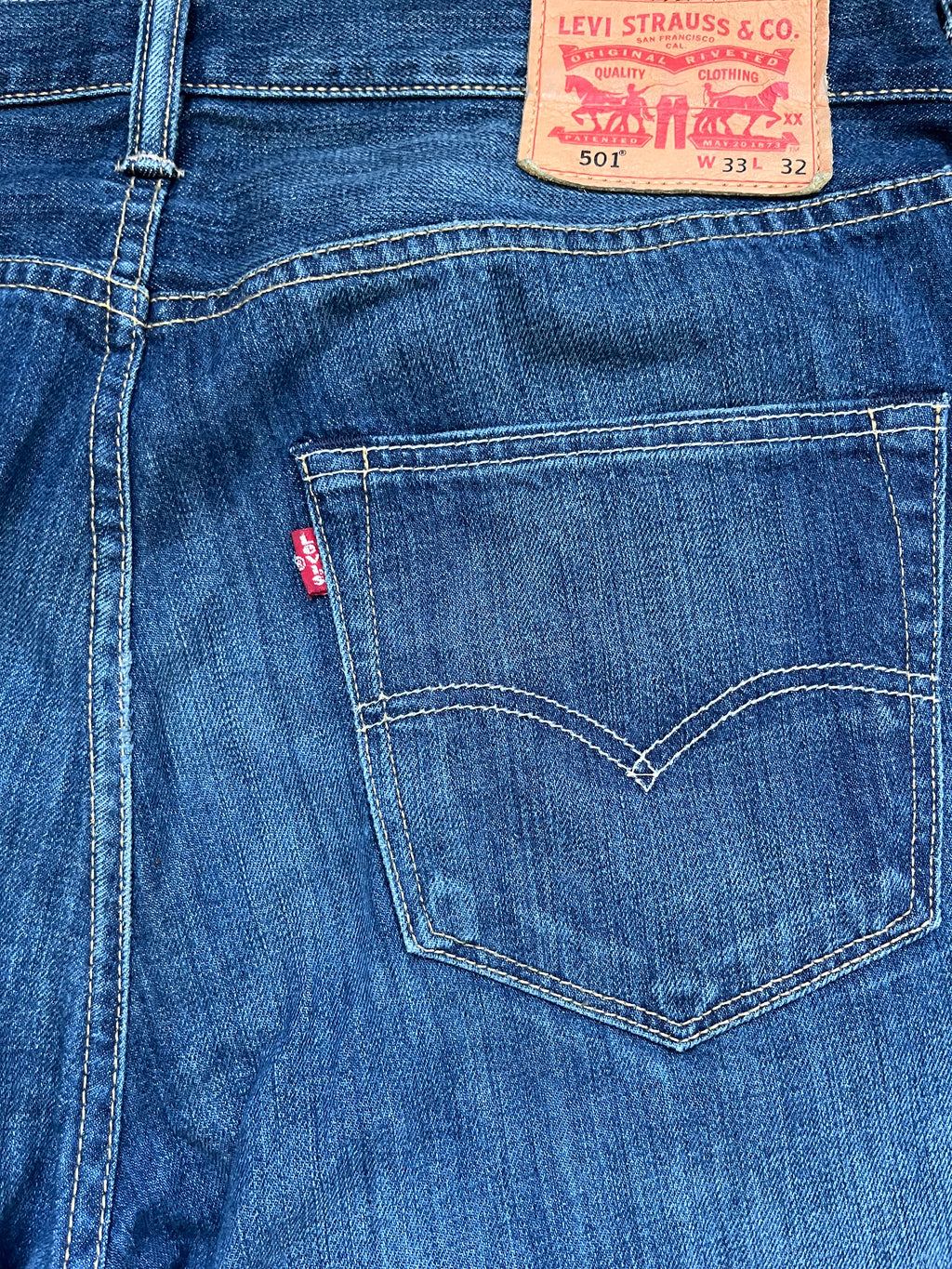 Washed Vintage Levi's Jeans 501 W33 L32